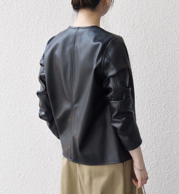 SHIPS any「SHIPS any: コンパクト ドット スナップ カーディガン ジャケット」|ノーカラージャケット|