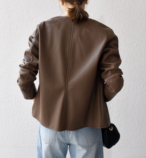 SHIPS any「SHIPS any: コンパクト ドット スナップ カーディガン ジャケット」|ノーカラージャケット|