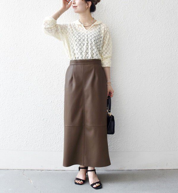 SHIPS any「SHIPS any:〈手洗い可能〉起毛 レース パイピング プルオーバー」|Tシャツ・カットソー|