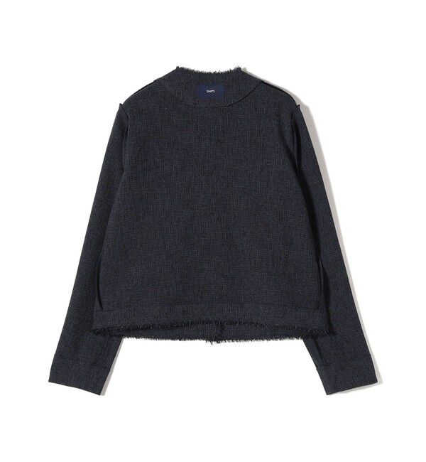 SHIPS for women「〈手洗い可能〉ストレッチ ツイード パール ボタン ジャケット」|ノーカラージャケット|