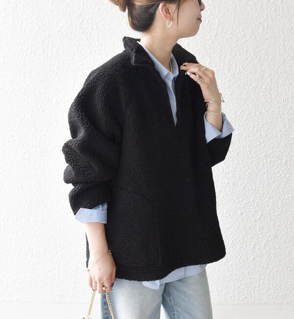 SHIPS any「SHIPS any:〈洗濯機可能〉ボア フリース ハーフジップ プルオーバー」|Tシャツ・カットソー|