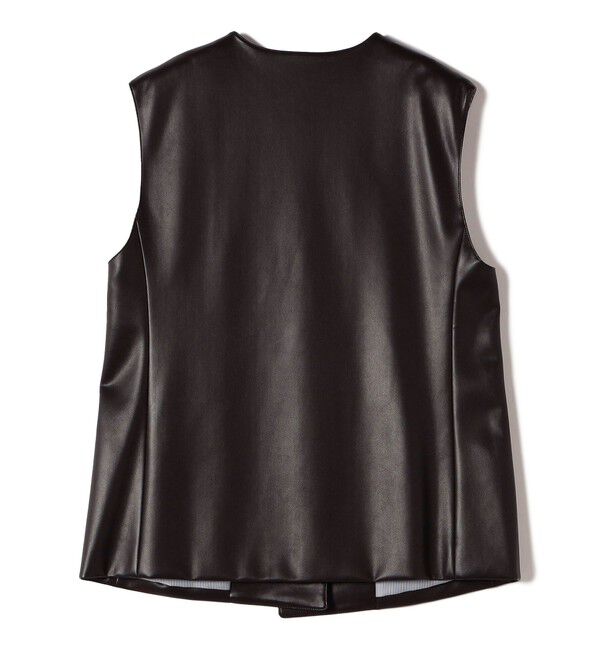 SHIPS for women「SHIPS Primary Navy Label:〈手洗い可能〉合皮 ジレ」|ベスト・ジレ|