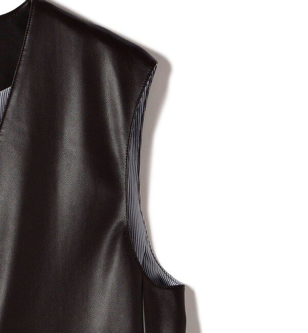 SHIPS for women「SHIPS Primary Navy Label:〈手洗い可能〉合皮 ジレ」|ベスト・ジレ|