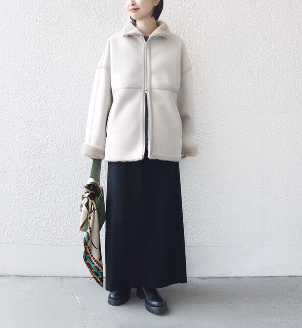 SHIPS for women「フェイク ムートン ジップ コート」|その他|