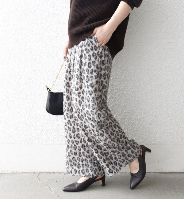 SHIPS any「SHIPS any:〈手洗い可能〉レオパード ジャカード ワイド イージー パンツ」|その他|