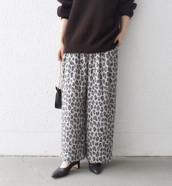 SHIPS any「SHIPS any:〈手洗い可能〉レオパード ジャカード ワイド イージー パンツ」|その他|