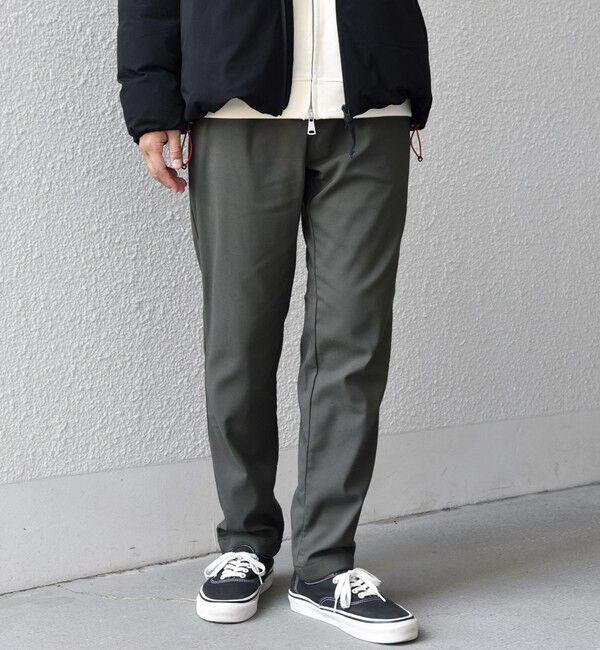 SHIPS any「SHIPS any: スーパー ストレッチ 裏起毛 ウォーム スリム テーパード イージー パンツ◇」|チノ|オリーブ