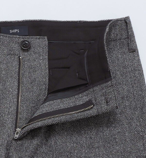 SHIPS「SHIPS: 〈手洗い可能〉ウール シルク テーパードチノ」|チノ|