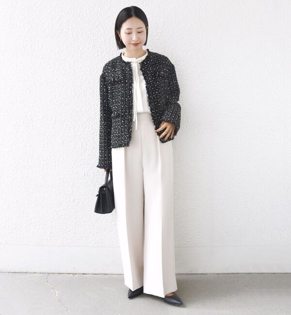 SHIPS for women「【SHIPS別注】troisiemeCHACO: ツイード ジャケット（セレモニー対応可）」|ノーカラージャケット|