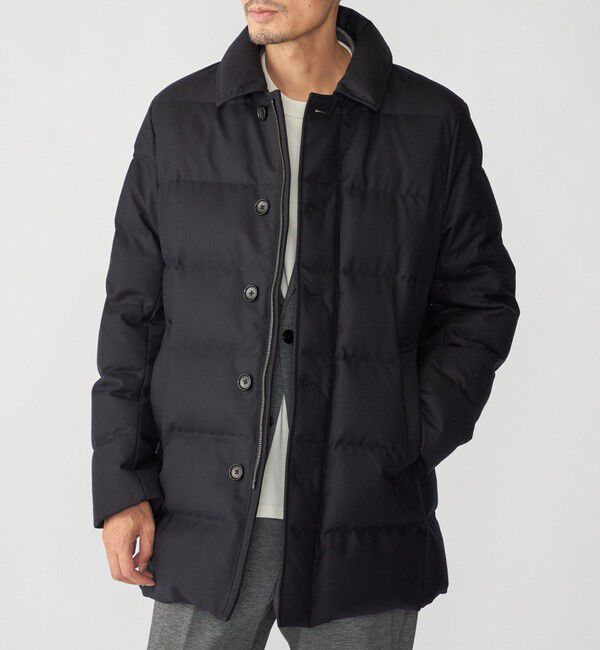 SHIPS「SHIPS: ウール 河田ダウン ピーコート」|ダウン|ネイビー