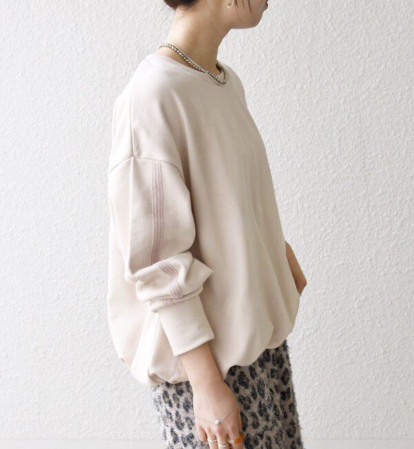 SHIPS any「SHIPS any:〈洗濯機可能〉裏毛 バイカラー ドロスト ルーズ スウェット プルオーバー」|スウェット・ジャージ|