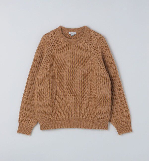 SHIPS「tone: FISHERMAN SWEATER」|ニット・セーター|キャメル