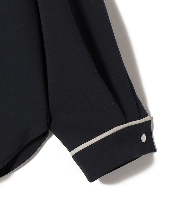 SHIPS for women「〈手洗い可能〉配色 パイピング キーネック 長袖ブラウス」|シャツ・ブラウス|