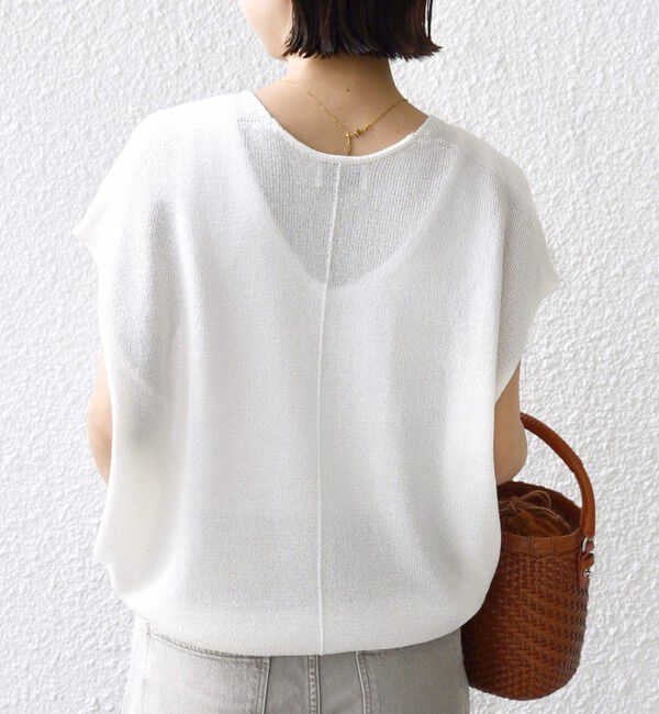 SHIPS for women「〈手洗い可能〉ブライト ペーパー 裾 ドロスト ニット プルオーバー」|ベスト・ジレ|