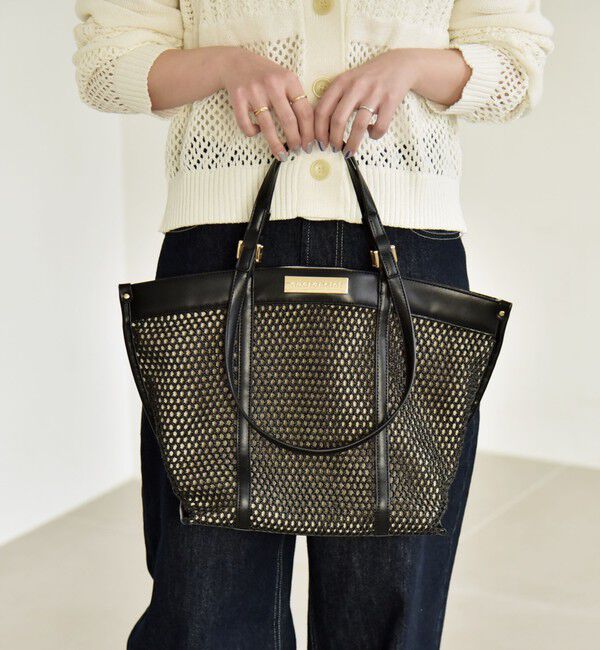 quaranciel「quaranciel: 2way ハンドル メッシュ トートバッグ」|トートバッグ|