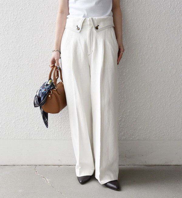 SHIPS any「SHIPS any:〈洗濯機可能〉カルゼ ターンバック ハイウエスト テーパード パンツ」|その他|