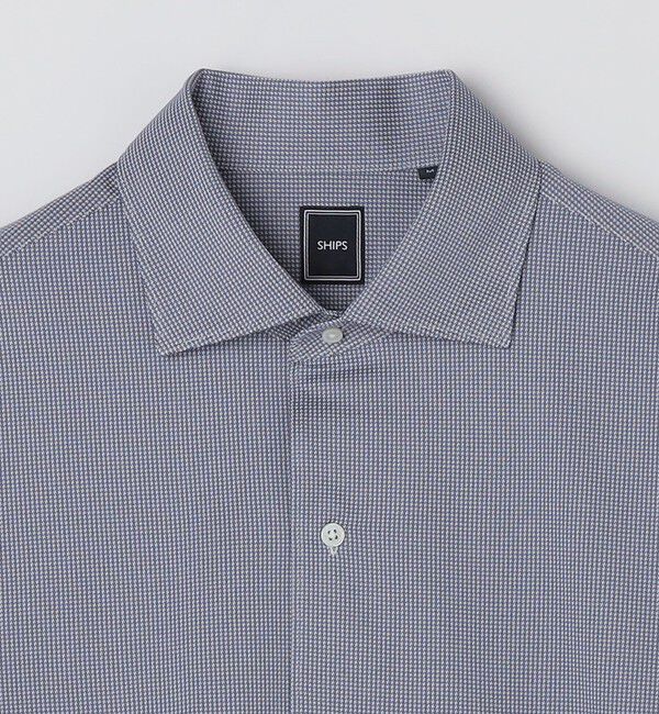 SHIPS「SHIPS: ジャージー ハウンドトゥース ワンピースカラー シャツ」|シャツ・ブラウス|