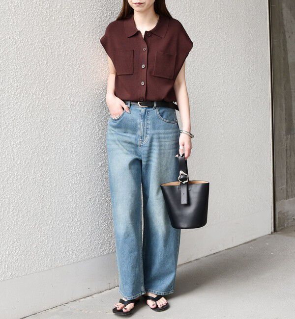 SHIPS Colors 「SHIPS Colors:〈手洗い可能〉ポロ フレンチスリーブ ニット ベスト◇」|ニット・セーター|