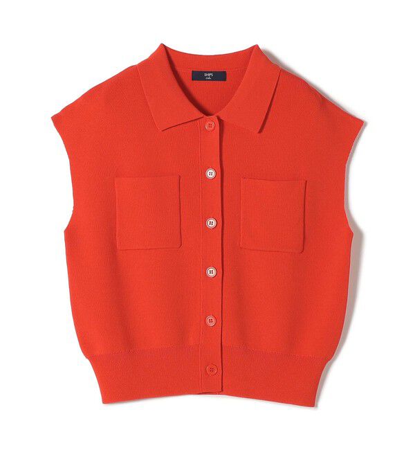 SHIPS Colors 「SHIPS Colors:〈手洗い可能〉ポロ フレンチスリーブ ニット ベスト◇」|ニット・セーター|
