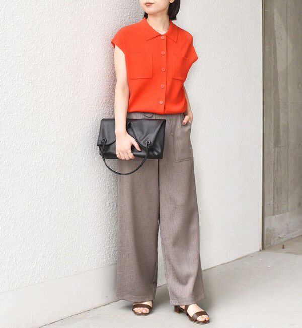 SHIPS Colors 「SHIPS Colors:〈手洗い可能〉ポロ フレンチスリーブ ニット ベスト◇」|ニット・セーター|