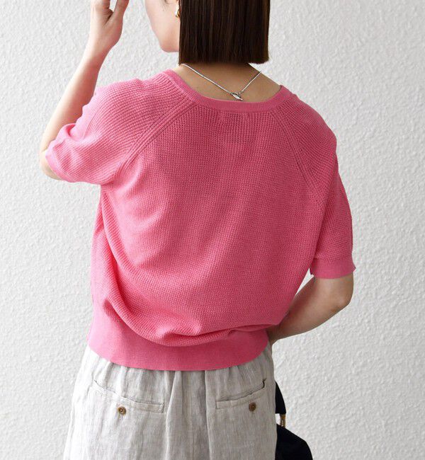 SHIPS any「SHIPS any:〈手洗い可能〉リネン レーヨン ヘンリーネック プルオーバー」|ニット・セーター|