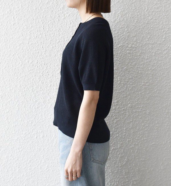 SHIPS any「SHIPS any:〈手洗い可能〉リネン レーヨン ヘンリーネック プルオーバー」|ニット・セーター|