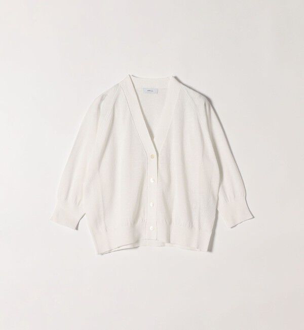 SHIPS any「SHIPS any:〈手洗い可能〉リネン ミックス Vネック ショート シアー カーディガン 2」|カーディガン|