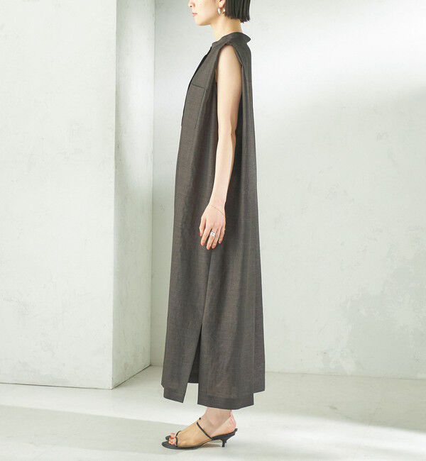 SHIPS for women「《予約》〈接触冷感/UVカット/吸水速乾/洗濯機可能〉SUUSUU タック スリーブ ワンピース」|ワンピース|