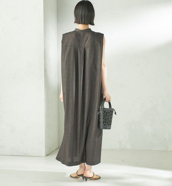 SHIPS for women「《予約》〈接触冷感/UVカット/吸水速乾/洗濯機可能〉SUUSUU タック スリーブ ワンピース」|ワンピース|