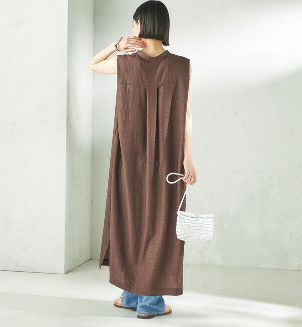 SHIPS for women「《予約》〈接触冷感/UVカット/吸水速乾/洗濯機可能〉SUUSUU タック スリーブ ワンピース」|ワンピース|