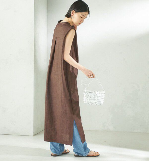 SHIPS for women「《予約》〈接触冷感/UVカット/吸水速乾/洗濯機可能〉SUUSUU タック スリーブ ワンピース」|ワンピース|