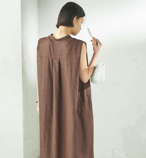 SHIPS for women「《予約》〈接触冷感/UVカット/吸水速乾/洗濯機可能〉SUUSUU タック スリーブ ワンピース」|ワンピース|