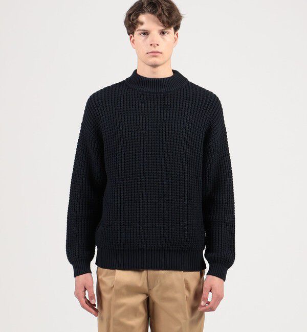 CABaN「CABaN コットンカシミヤワッフル モックネックプルオーバー」|ニット・セーター|