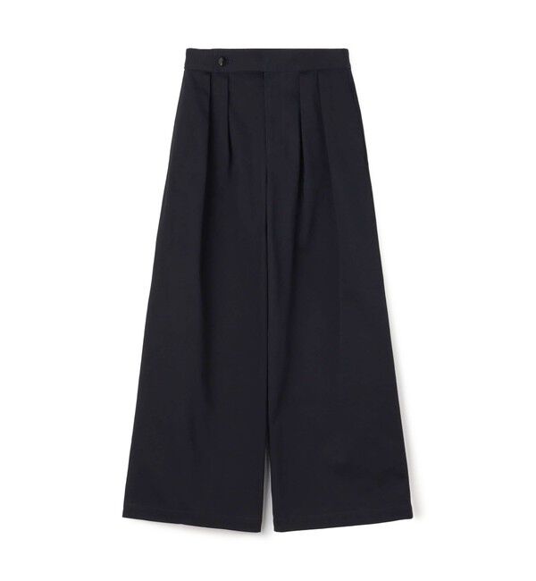 GALERIE VIE「ドライコットンチノ ツータックワイドパンツ」|チノ|69 ネイビー
