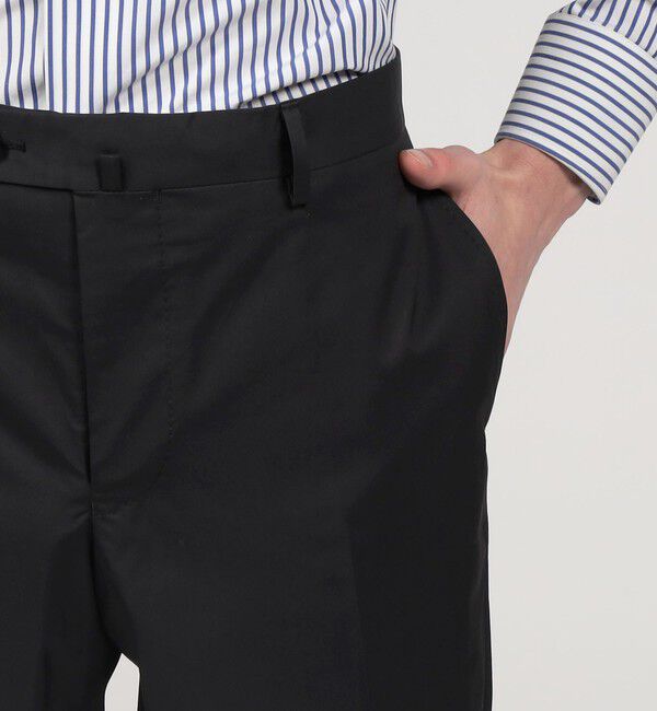 TOMORROWLAND MENS「コットンポリエステルハイカウント ノープリーツスリムスラックス」|スラックス|