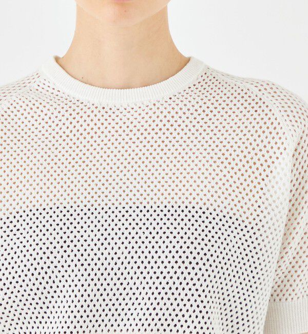 MACPHEE「リネンメッシュ ハーフスリーブプルオーバー」|ニット・セーター|