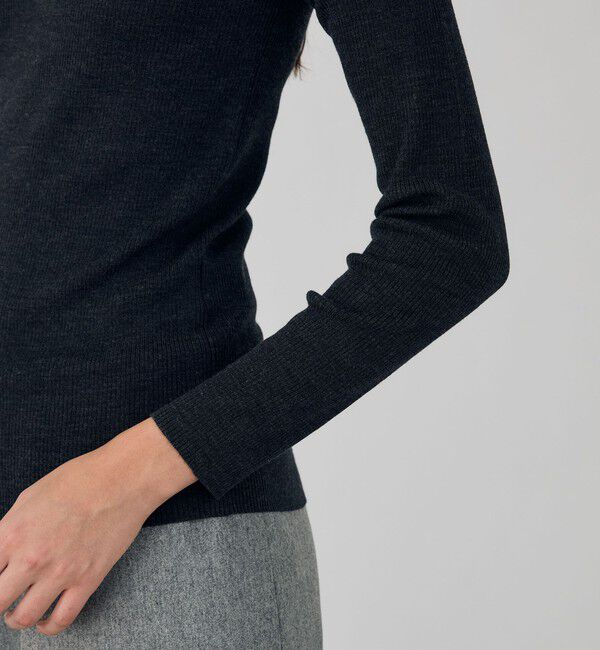 DES PRES「ウーステッドウールリブ Vラインハイネックプルオーバー」|ニット・セーター|