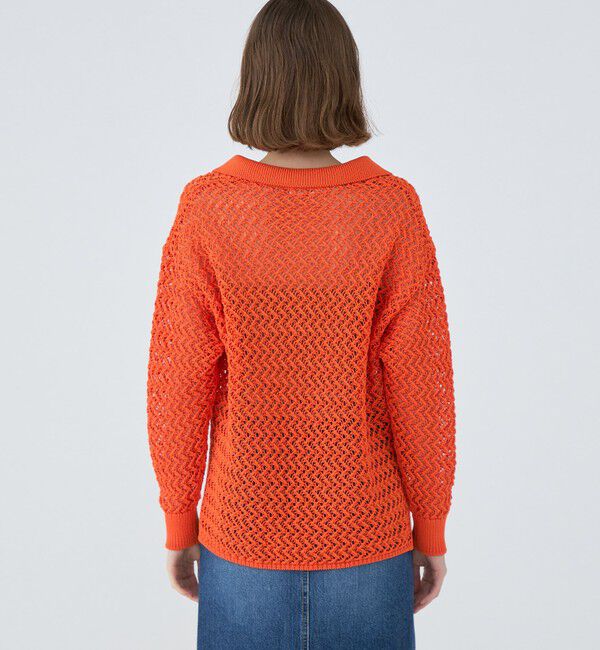 MACPHEE「メッシュコットン スキッパープルオーバー」|ニット・セーター|