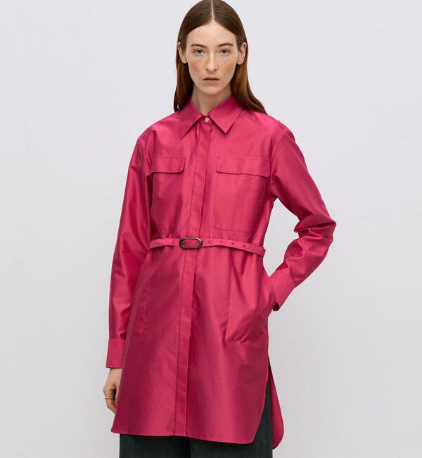 BACCA「コットンバックサテン チュニックブラウス」|シャツ・ブラウス|