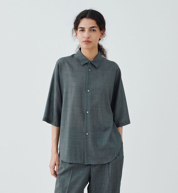 GALERIE VIE「エアリークレープ ワイドシャツ」|シャツ・ブラウス|