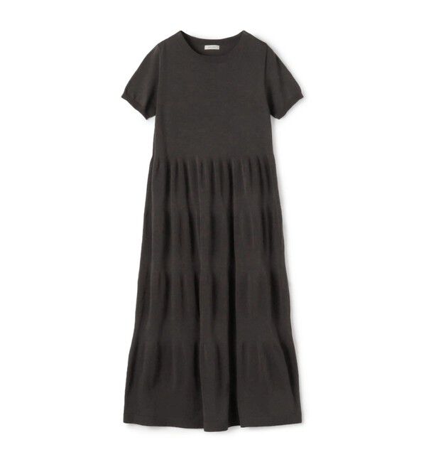 DES PRES「ドライポリエステルコットン ハーフスリーブフレアワンピース」|ワンピース|17 チャコールグレー