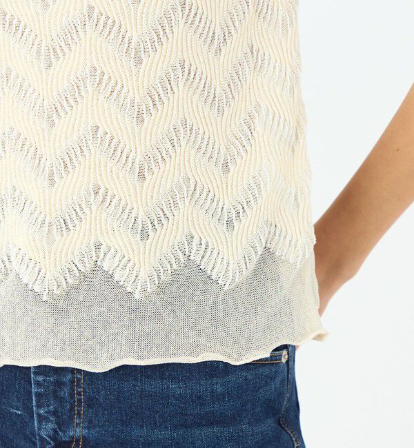 MACPHEE「タックステッチ ノースリーブプルオーバー」|ニット・セーター|