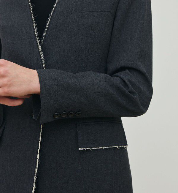 DES PRES「ハードウールオックスフォード ノーカラージャケット」|ノーカラージャケット|