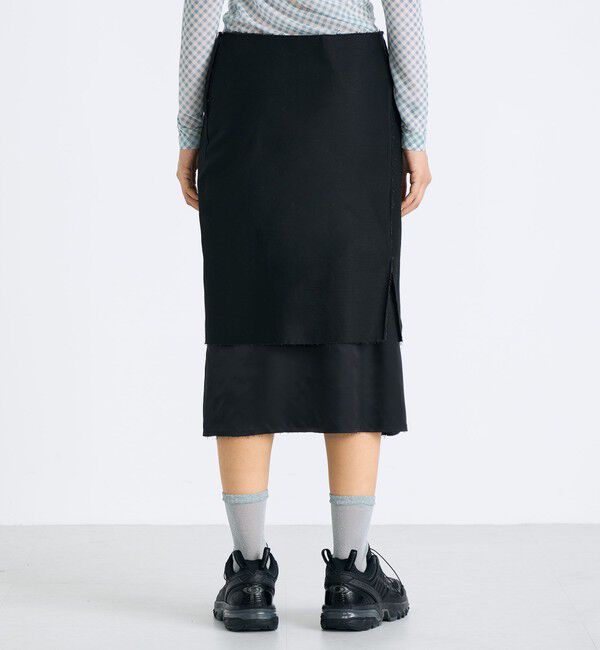 Edition「バックサテン レイヤード スカート」|スカート|
