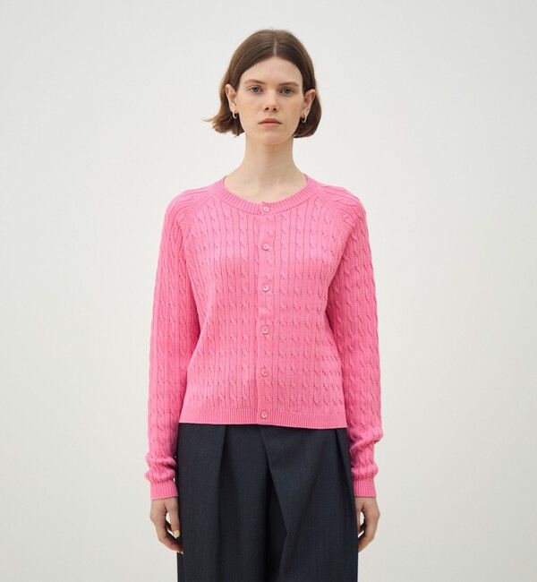 MACPHEE「ギザケーブル クルーネックカーディガン」|カーディガン|