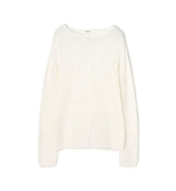 MACPHEE「レーシーニット ボートネックプルオーバー」|ニット・セーター|11 ホワイト
