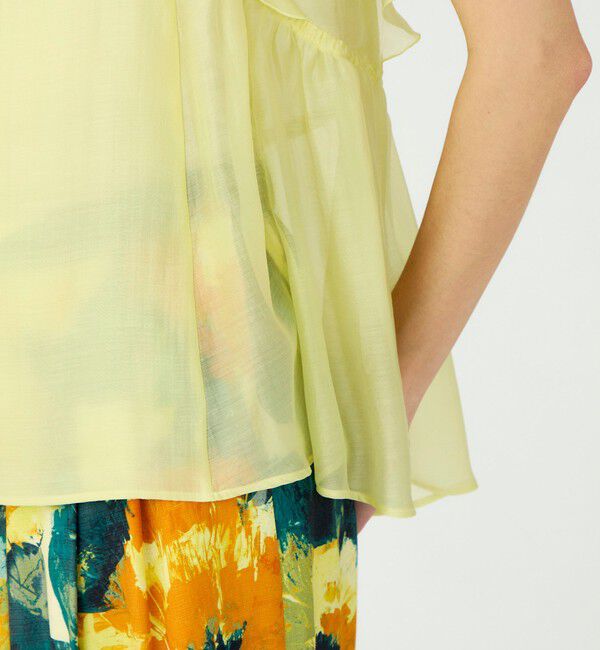 Ballsey「セルロースポリエステルオーガンジー フレアスリーブブラウス」|シャツ・ブラウス|