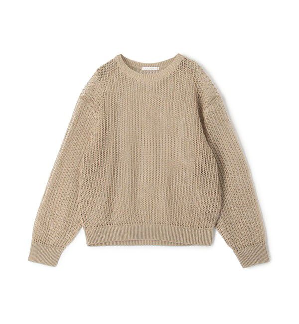 GALERIE VIE「オープンワークコットン クルーネックプルオーバー」|ニット・セーター|43 ベージュ