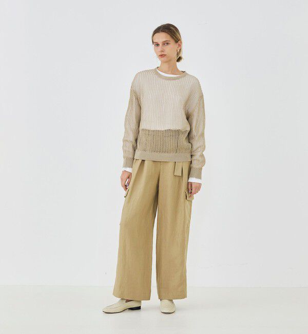 GALERIE VIE「オープンワークコットン クルーネックプルオーバー」|ニット・セーター|