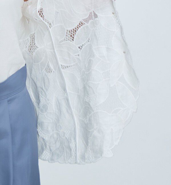 TOMORROWLAND collection「フィグリーフエンブロイダリー カラーレスジャケット」|ノーカラージャケット|